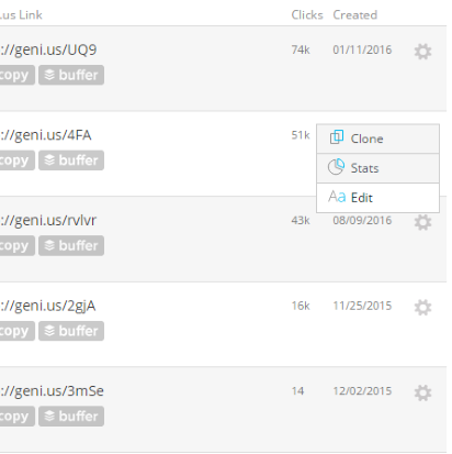 Geniuslink Edit Option